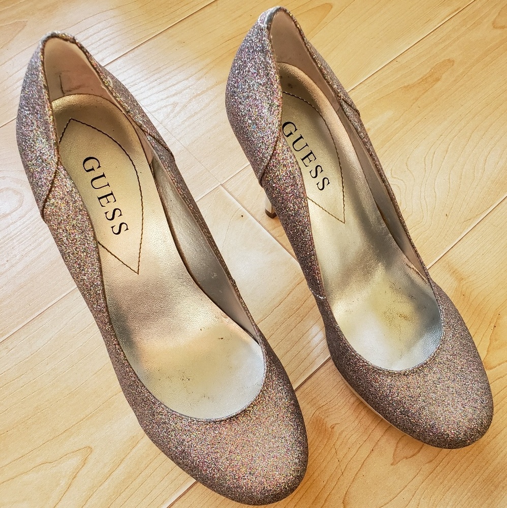 Guess Heels, Size 7, Confetti Sparkles